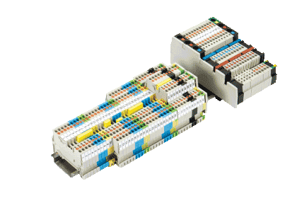 Terminal blocks with screw, tension clamp or push-in connection