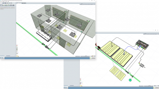 Captures d'écran du logiciel de l'outil de conception pour simplifier votre planification électrique en montrant un modèle réaliste