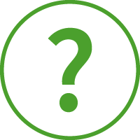 Grünes Fragezeichen-Symbol in Kreis, Hinweis auf Hilfe oder Informationen zur Sicherheitssoftware samos PLAN6.