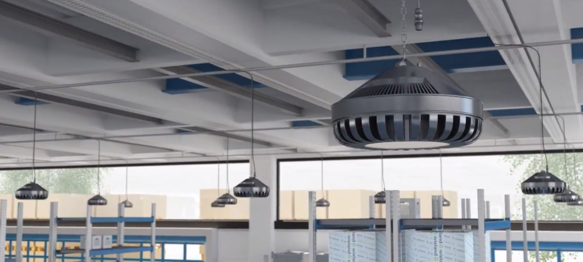 Efficient lieght installation in industries and horticulture applications, fully equipped and tested luminaires