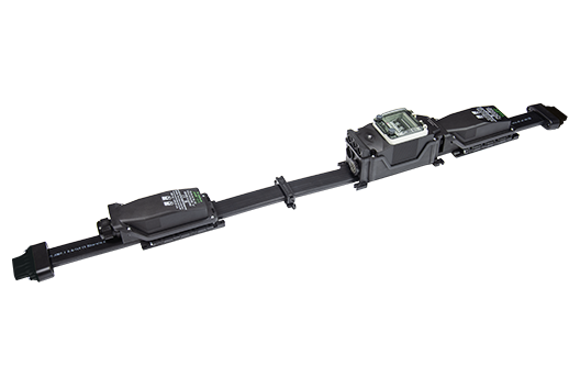 Bestandteile des Systems mit Verteiler, Abgangsmodulen und Flachleitung