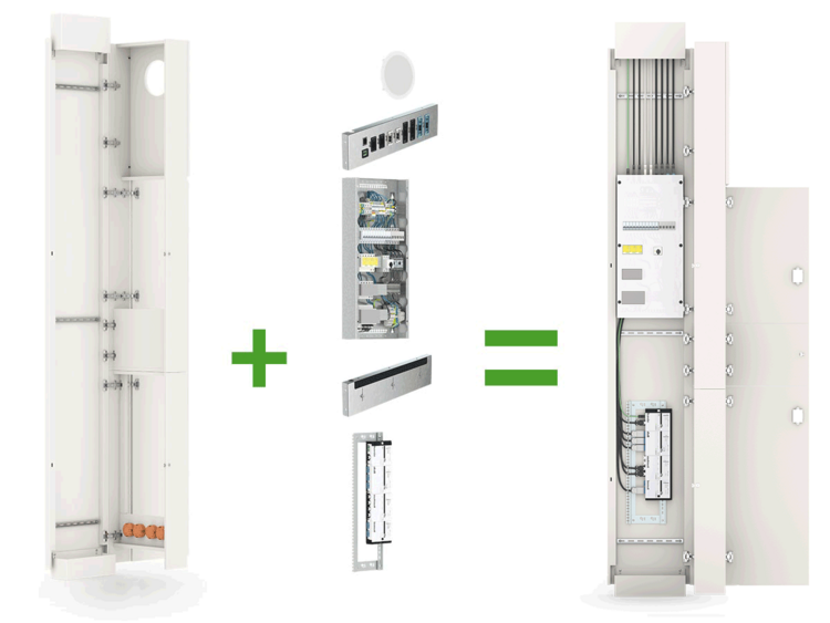 Aufbau der gesis® Installationssäule Comfort